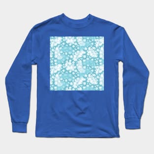 Light Blue Animal Print Palms Long Sleeve T-Shirt